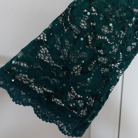 NWT Lace Sequin Midi Dress w/Lace Sleeves - Picture 5 of 16